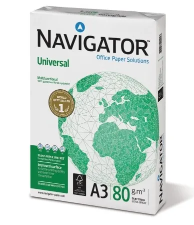 ქაღალდი კოპირებისთვის A3 80გრ NAVIGATOR80-A3 500ფურც. NAVIGATOR80-A3