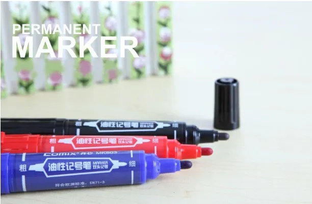 მარკერი პერმანენტი ორმხრივი 2-6მმ COMIX MK803 შავი MK803-BK