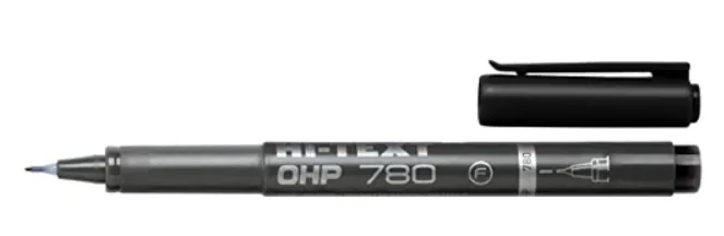 მარკერი პერმანენტი HI-TEXT OHP F 0.6-1.2მმ OH012SMF/001 შავი OH012SMF/001BK