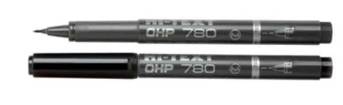 მარკერი პერმანენტი HI-TEXT OHP M 0.3-1.9მმ OH012SMM/001 შავი OH012SMM/001BK