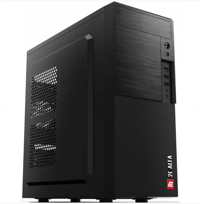 2E-E1903U-400, Computer case 2Е ALFA (E1903U-400) with PSU 2EATX400 MidT,2xUSB2.0,1xUSB3.0 black