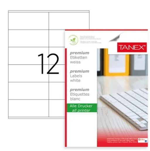 ლეიბლი TANEX 012 ნაჭერი;105 * 46 TW2512 კუთხოვანი TW2512