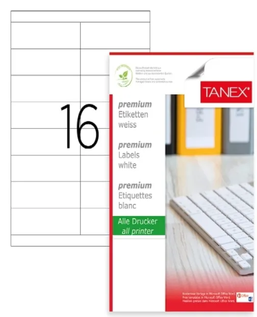 ლეიბლი TANEX 016 ნაჭერი 105*35 TW2216 მომრგვალებული TW2216