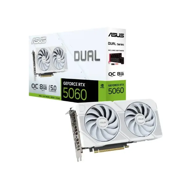 ASUS Dual GeForce RTX™ 5060 White OC Edition 8GB GDDR7