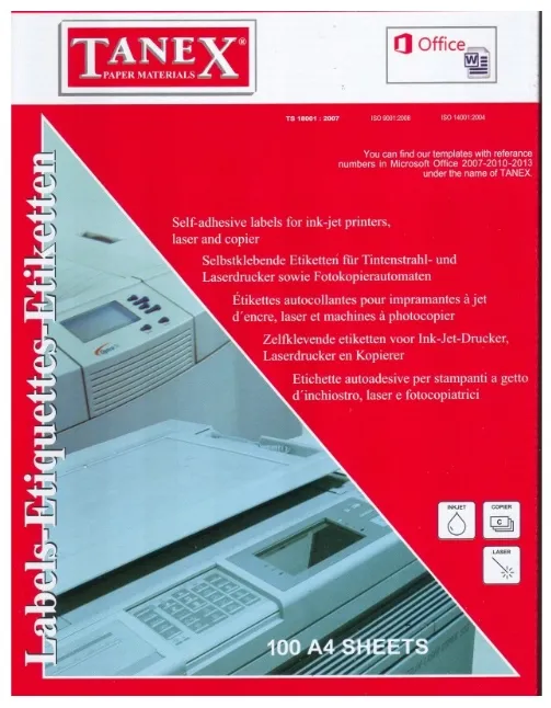 ლეიბლი TANEX 095 ნაჭერი; 30 * 12 TW2095 მომრგვალებული (X) TW2095
