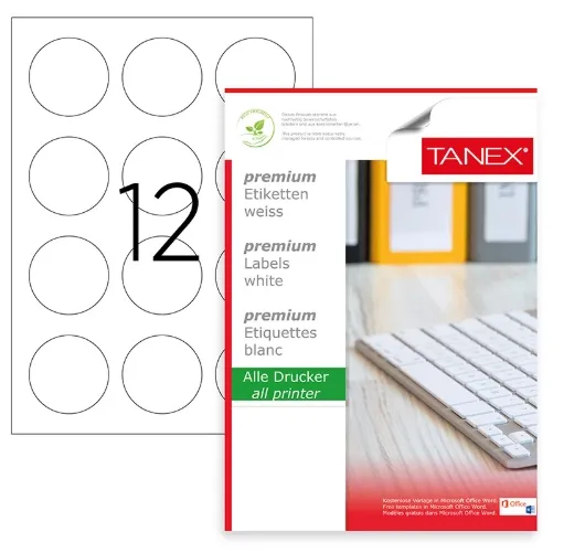 ლეიბლი TANEX 012 ნაჭერი; 60mm TW2160 მრგვალი TW2160