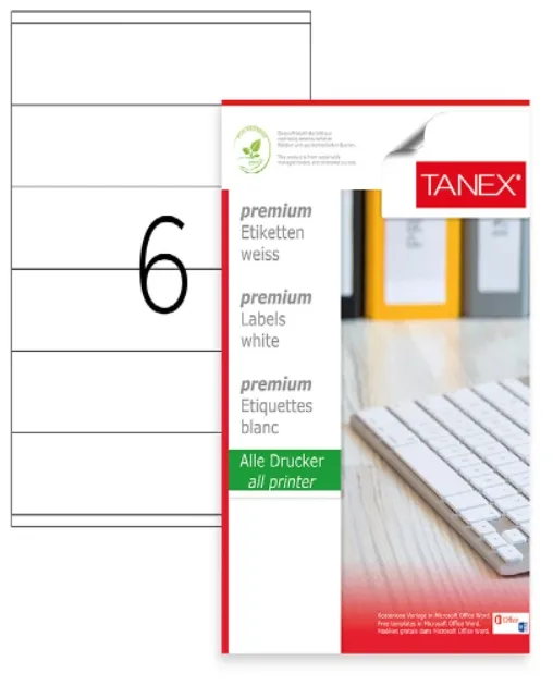 ლეიბლი TANEX 006 ნაჭერი; 210*47.81 TW2047 კუთხოვანი TW2047