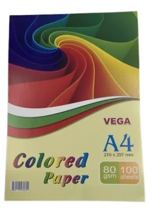 ქაღალდი ფერადი VEGA RAIINBOW 100ფ A4 80გრ (MIX) VG100MIX
