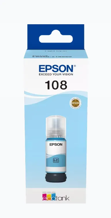 EPSON, 108 Light Cyan Ink Bottle C13T09C54A
