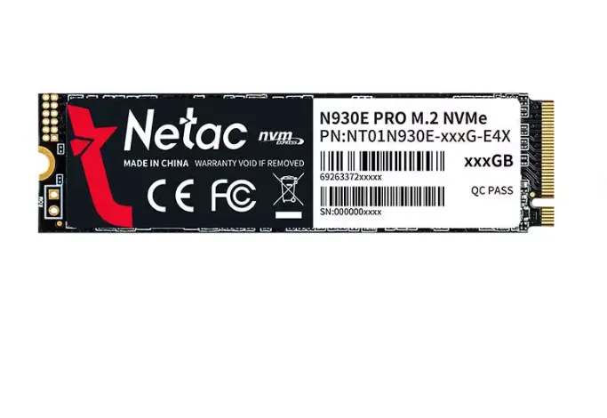 Netac, N930ES, NVMe SSD, 512GB, PCIe Gen 3 x4 M.2 2280.
