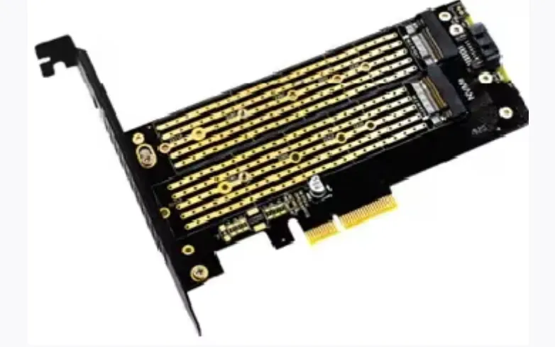 Kingda, KDSATAPCIE0101 M.2 PCIE Adapter for PCIE NVMe SSD ,with sata, 2 X m2 + 1 X SATA
